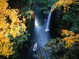 Kyushu famous waterfall Takachiho Gorge autumn