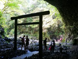 torii gate in Amano Yasukawara cave