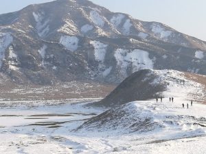 Kusasenri in snow Mt Aso