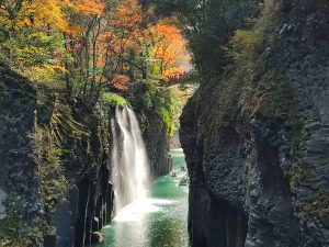 Takachiho gorge in autumn