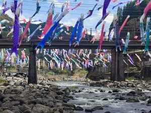 kurokawa onsen tour Carp streamers