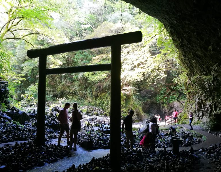 torii gate in Amano Yasukawara cave