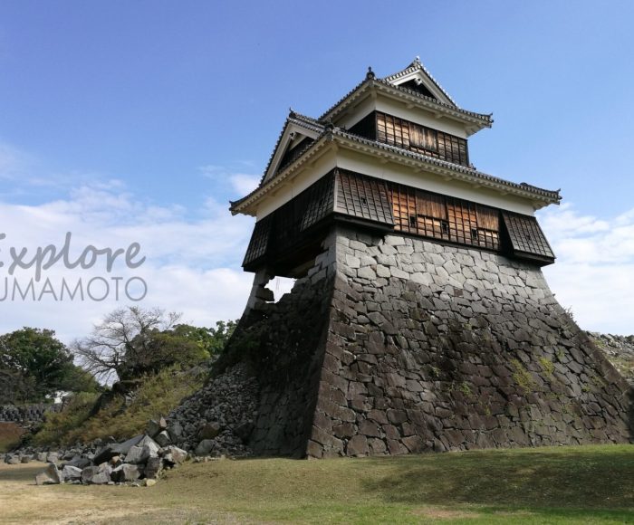 Kumamoto castle turret after the earthquakes