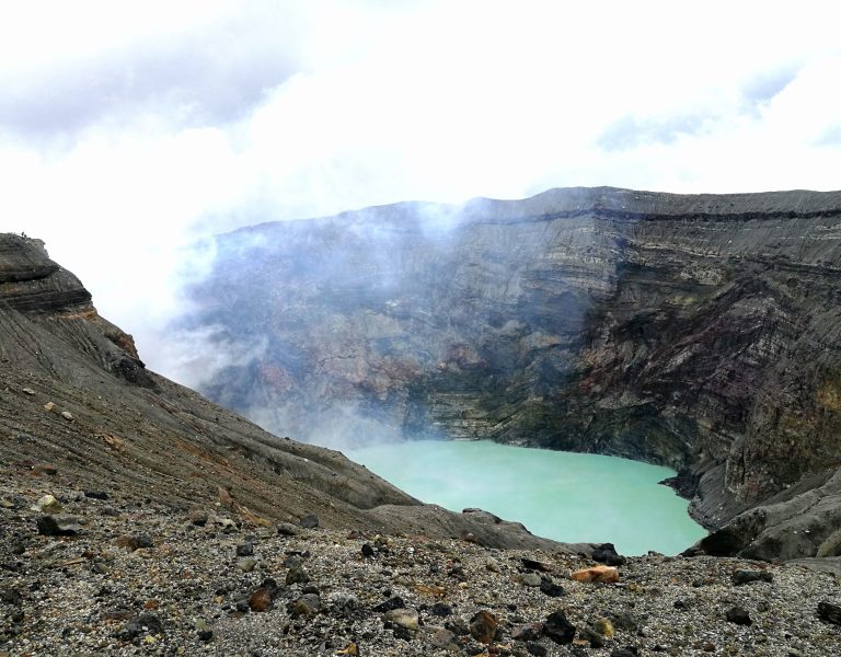 Aso volcano Nakadake crater lake
